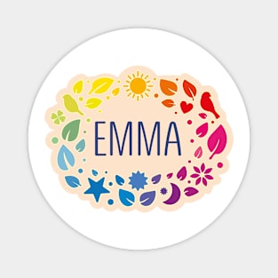 Emma name with colorful leaves Magnet